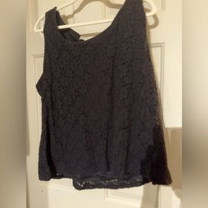 Company by Ellen Tracy Stretch Lace Lined Sleeveless Top Black Sz. XXL